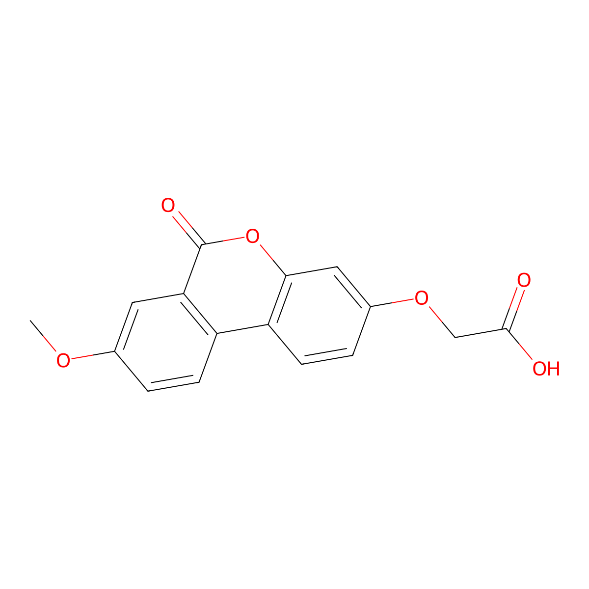 2-(8-Methoxy-6-oxobenzo[c]chromen-3-yl)oxyacetic acid molecular structure, CAS 6627-03-8
