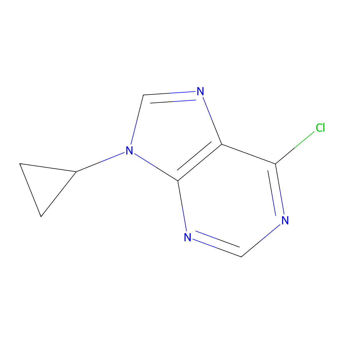 6-chloro-9-cyclopropyl-9H-purine molecular structure, CAS 6627-30-1