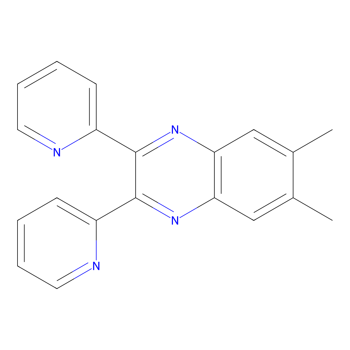 2,3-Dipyridyl-6,7-dimethylquinoxaline molecular structure, CAS 6627-38-9