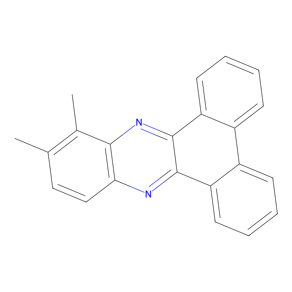 10,11-Dimethyldibenzo[a,c]phenazine molecular structure, CAS 6627-41-4