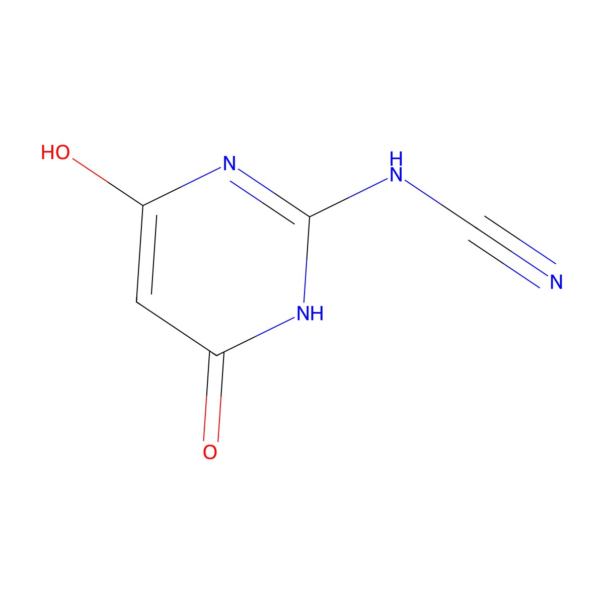 2-Cyanoamino-4,6-dihydroxypyrimidine molecular structure, CAS 6627-61-8