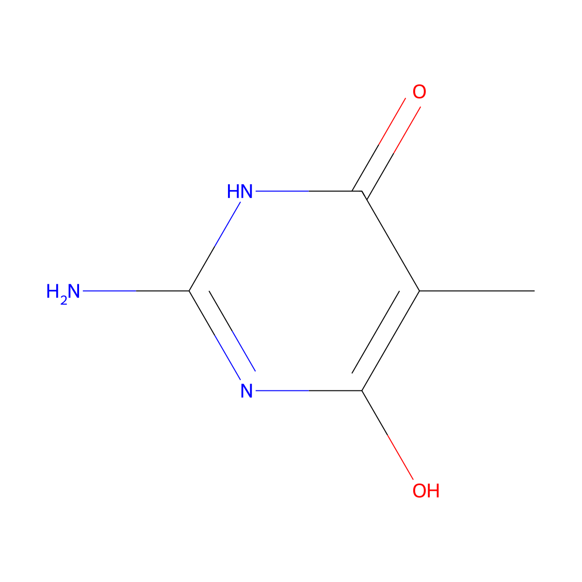 2-Amino-6-hydroxy-5-methyl-1H-pyrimidin-4-one molecular structure, CAS 6627-65-2