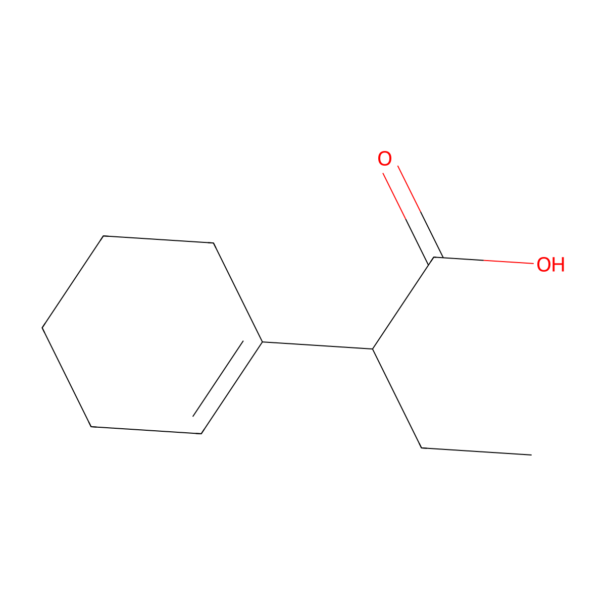 2-(Cyclohex-1-en-1-yl)butanoic acid molecular structure, CAS 6627-68-5