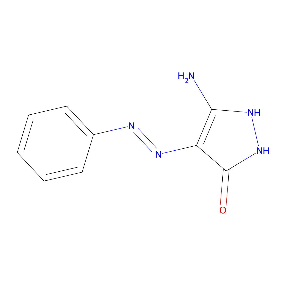 3-Amino-5-hydroxy-4-phenylazopyrazole molecular structure, CAS 6627-93-6