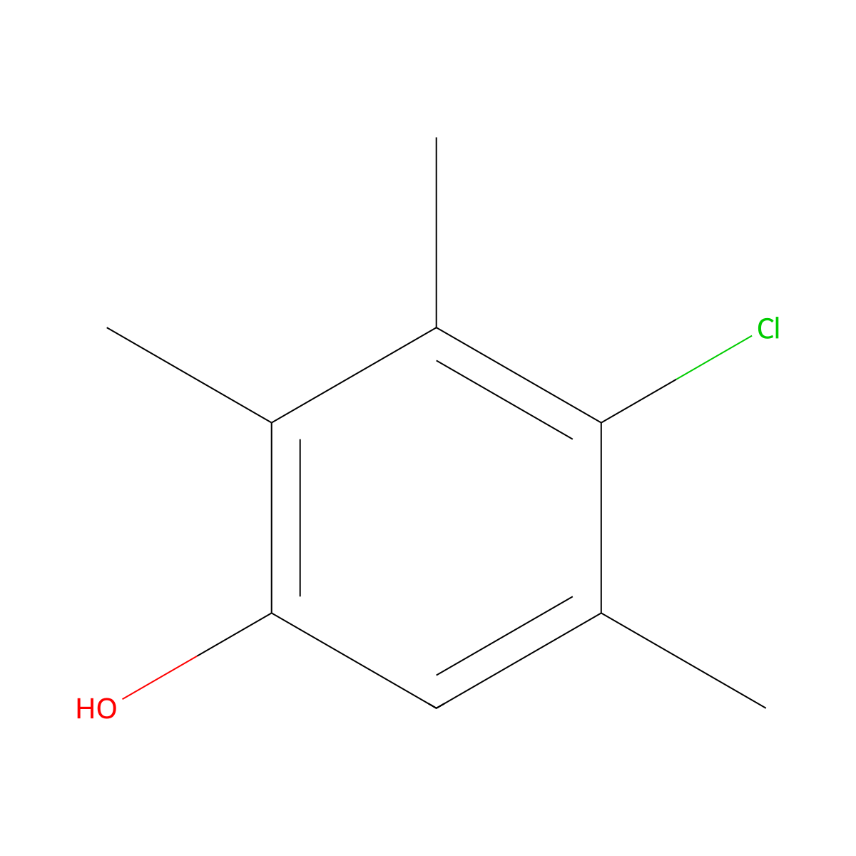 4-Chloro-2,3,5-trimethylphenol molecular structure, CAS 6627-94-7