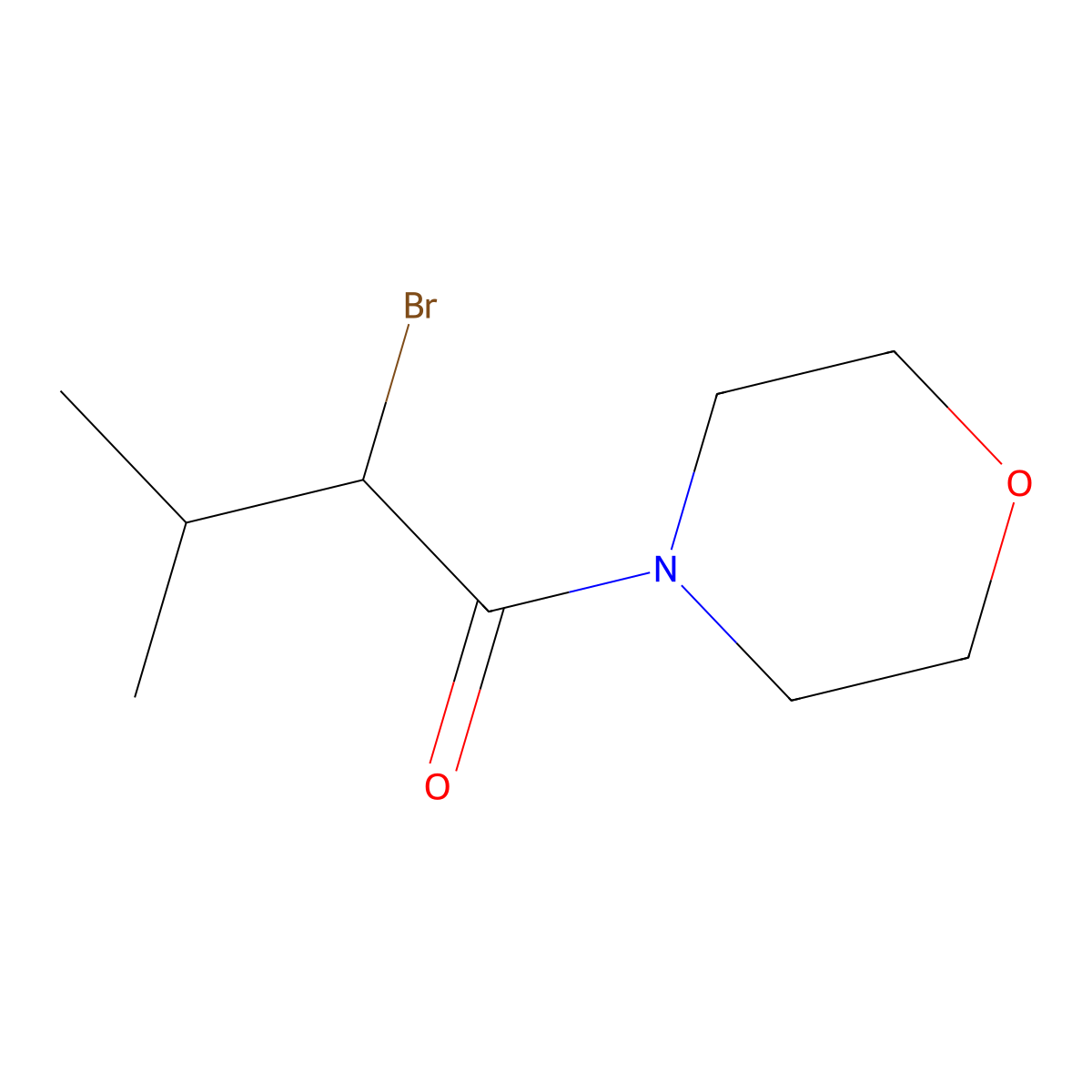 2-Bromo-3-methyl-1-(4-morpholinyl)-1-butanone molecular structure, CAS 6627-99-2