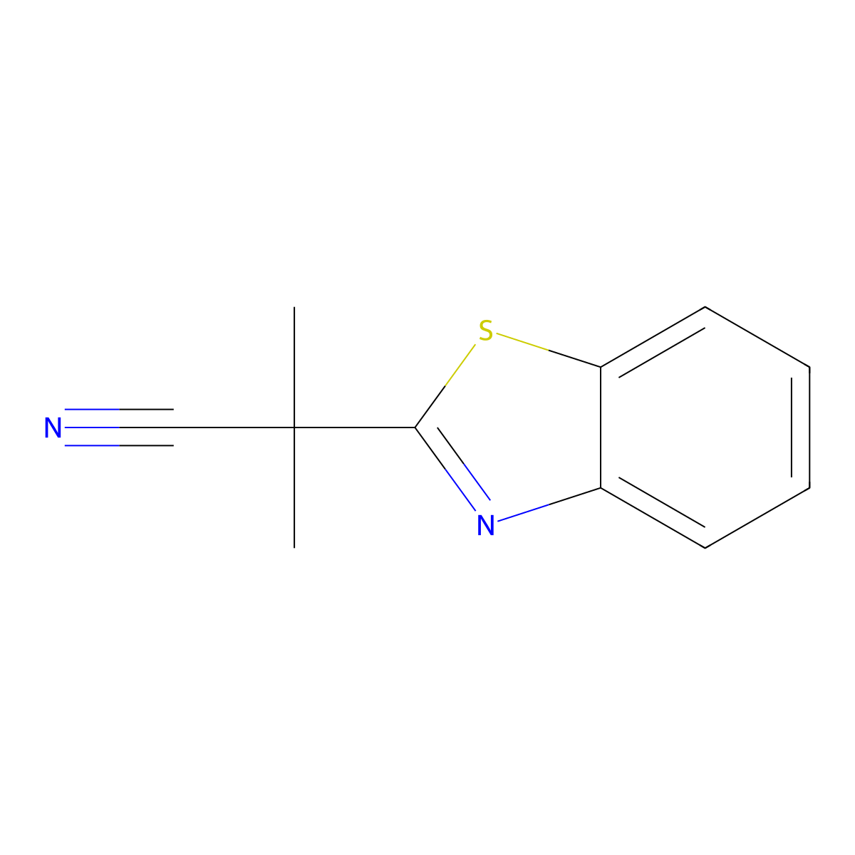 2-(1,3-Benzothiazol-2-yl)-2-methylpropanenitrile molecular structure, CAS 66277-05-2