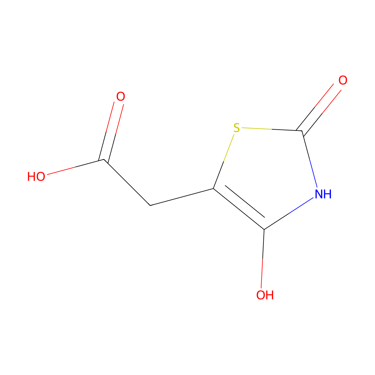 2,4-Dihydroxythiazole-5-acetic acid molecular structure, CAS 6628-19-9