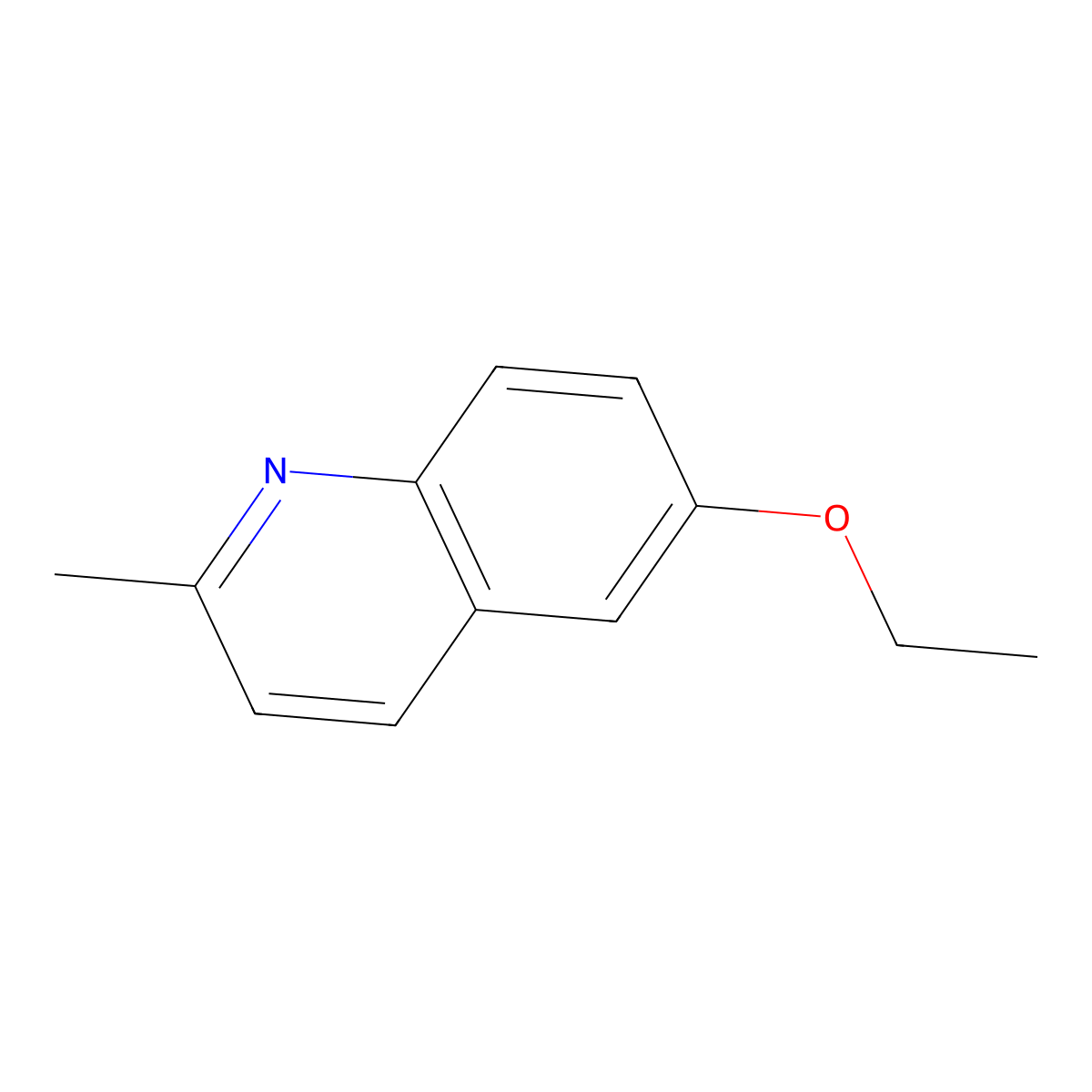 6-Ethoxy-2-methylquinoline molecular structure, CAS 6628-28-0