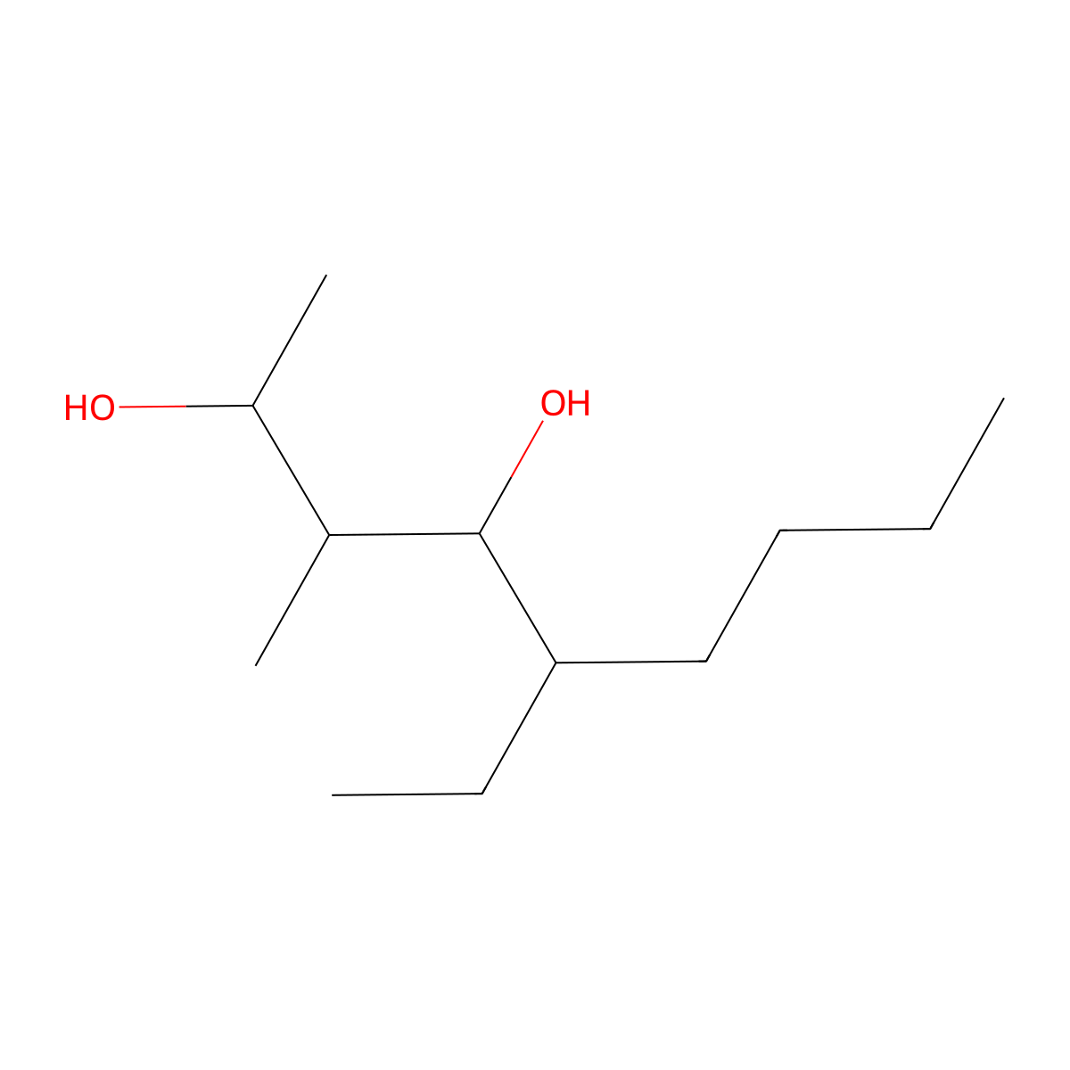 5-Ethyl-3-methylnonane-2,4-diol molecular structure, CAS 6628-31-5