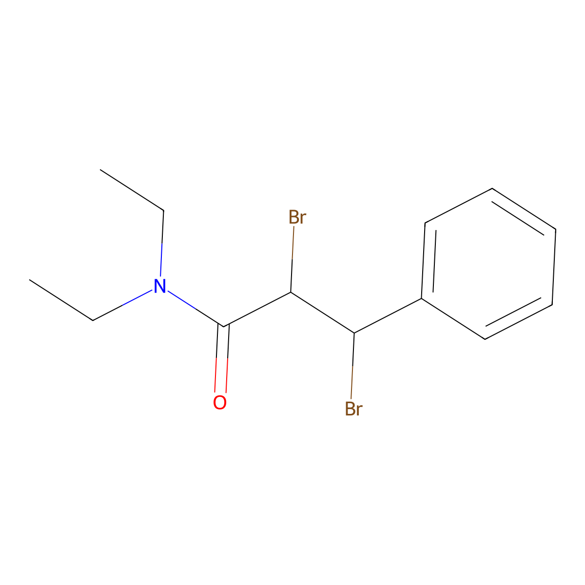2,3-Dibromo-n,n-diethyl-3-phenylpropanamide molecular structure, CAS 6628-47-3