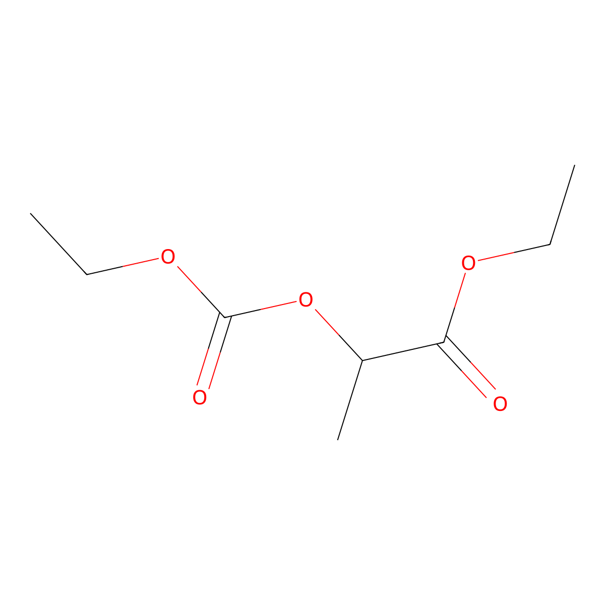 Ethyl 2-((ethoxycarbonyl)oxy)propanoate molecular structure, CAS 6628-64-4