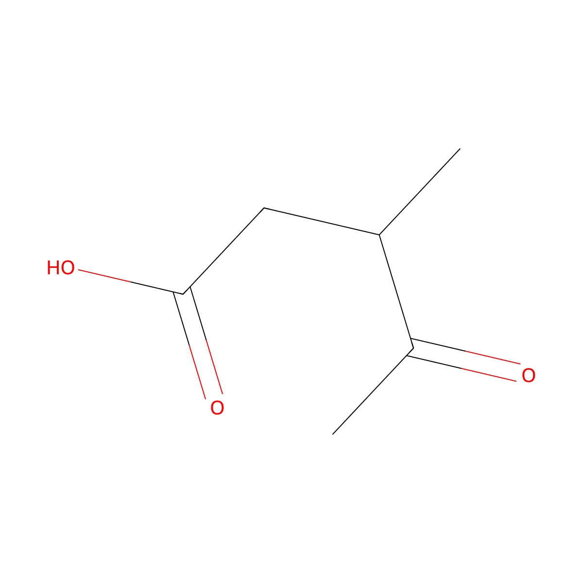 beta-Methyllevulinic Acid molecular structure, CAS 6628-79-1