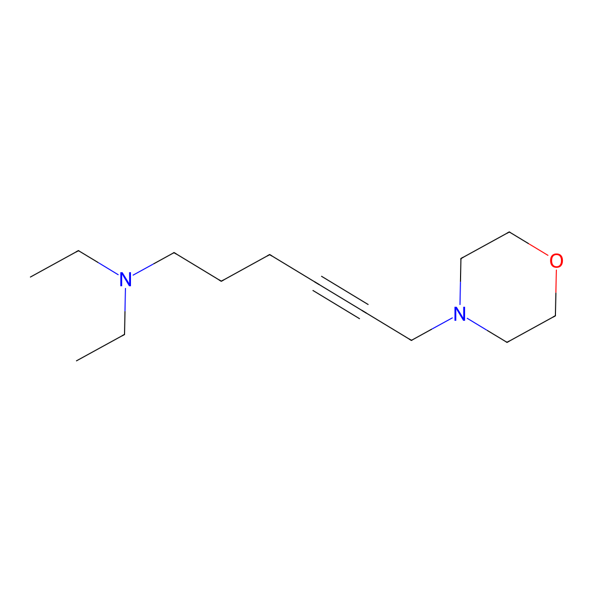 6-Diethylamino-1-morpholino-2-hexyne molecular structure, CAS 6628-91-7