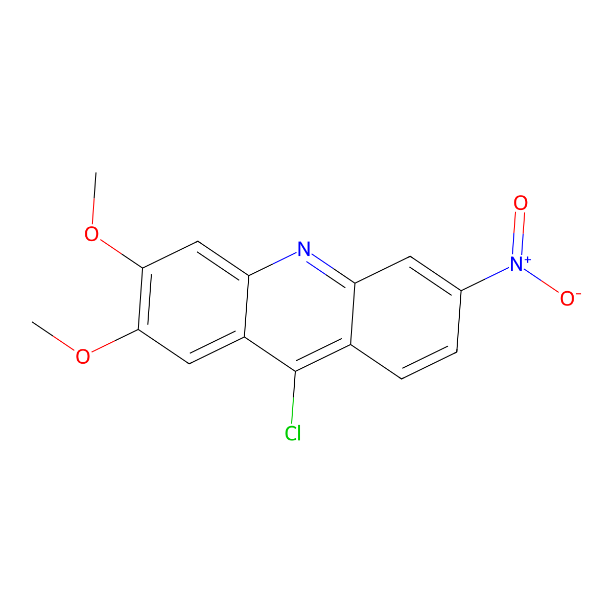 9-Chloro-6,7-dimethoxy-3-nitroacridine molecular structure, CAS 6628-92-8