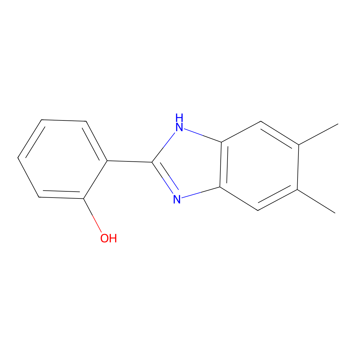 2-(5,6-Dimethyl-2-benzimidazolyl)phenol molecular structure, CAS 6628-94-0