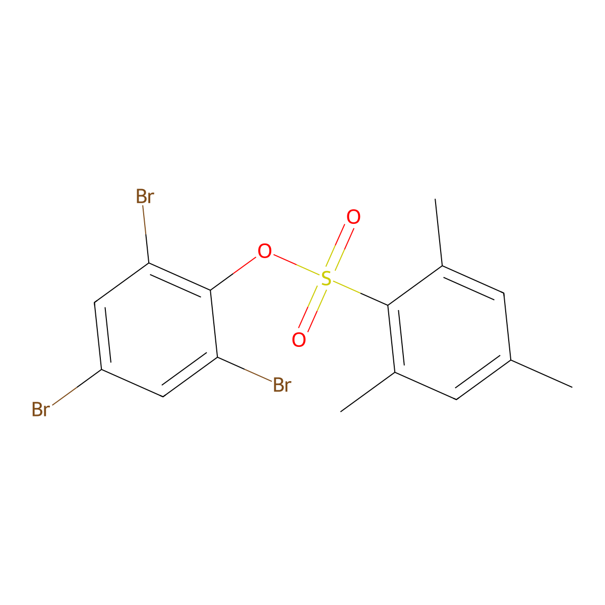 2,4,6-Tribromophenyl 2,4,6-trimethylbenzene-1-sulfonate molecular structure, CAS 66280-45-3