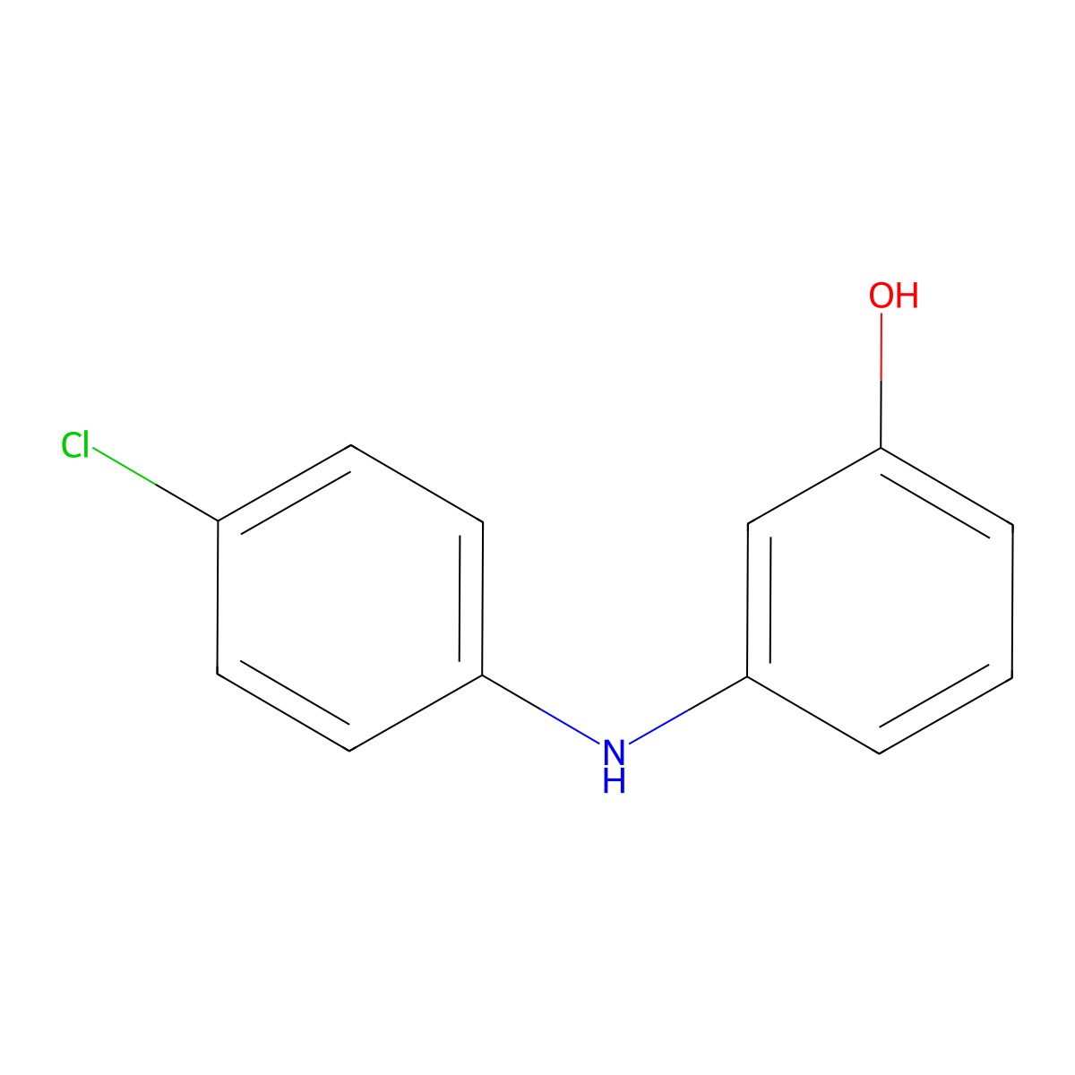 3-[(4-Chlorophenyl)amino]phenol molecular structure, CAS 66282-78-8