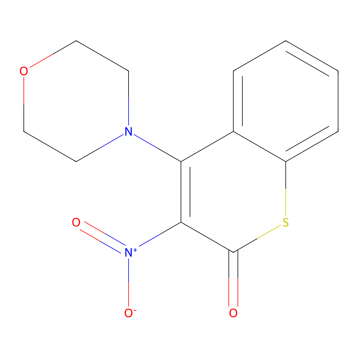 1-Thiocoumarin, 4-morpholino-3-nitro- molecular structure, CAS 66285-06-1