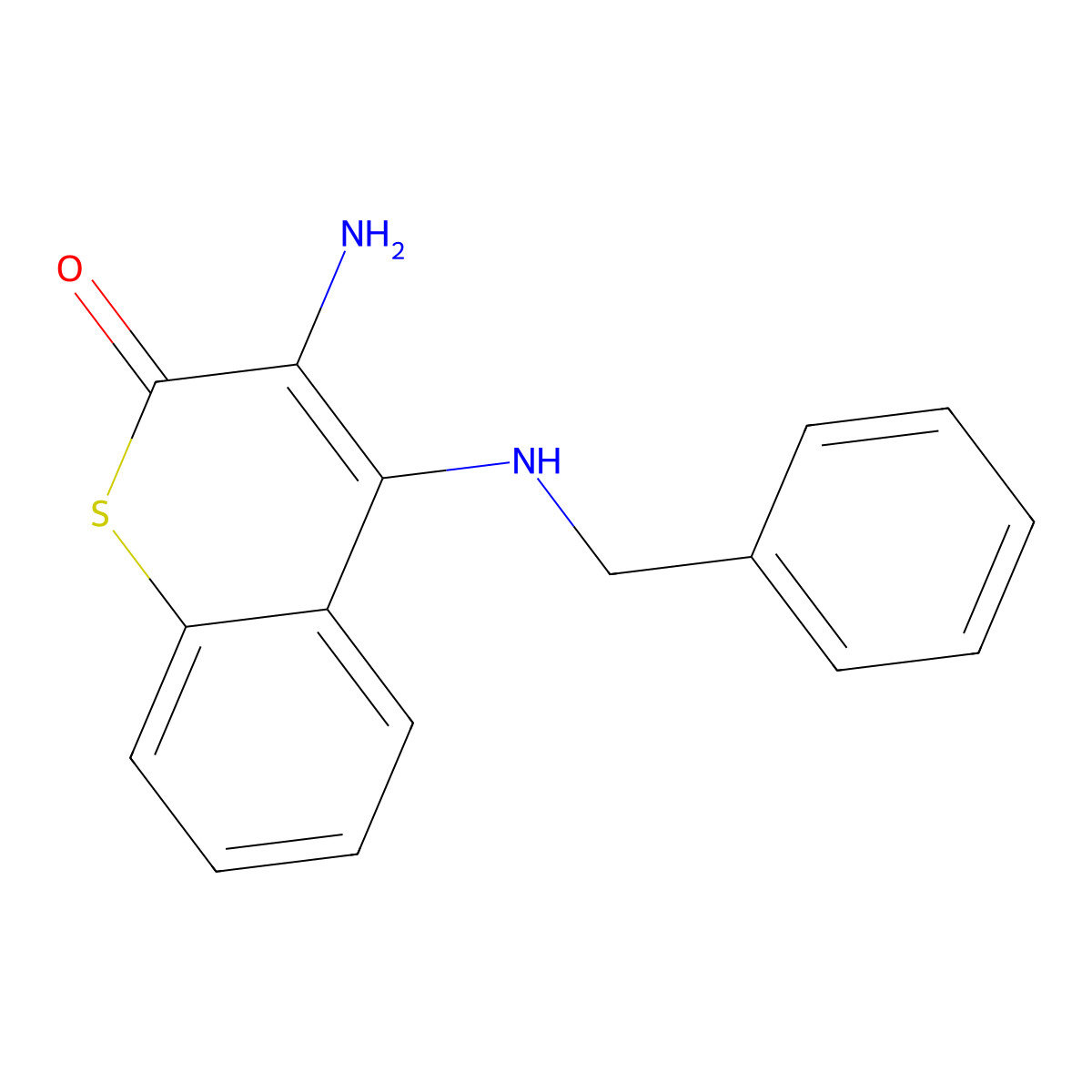 1-Thiocoumarin, 3-amino-4-benzylamino- molecular structure, CAS 66285-08-3