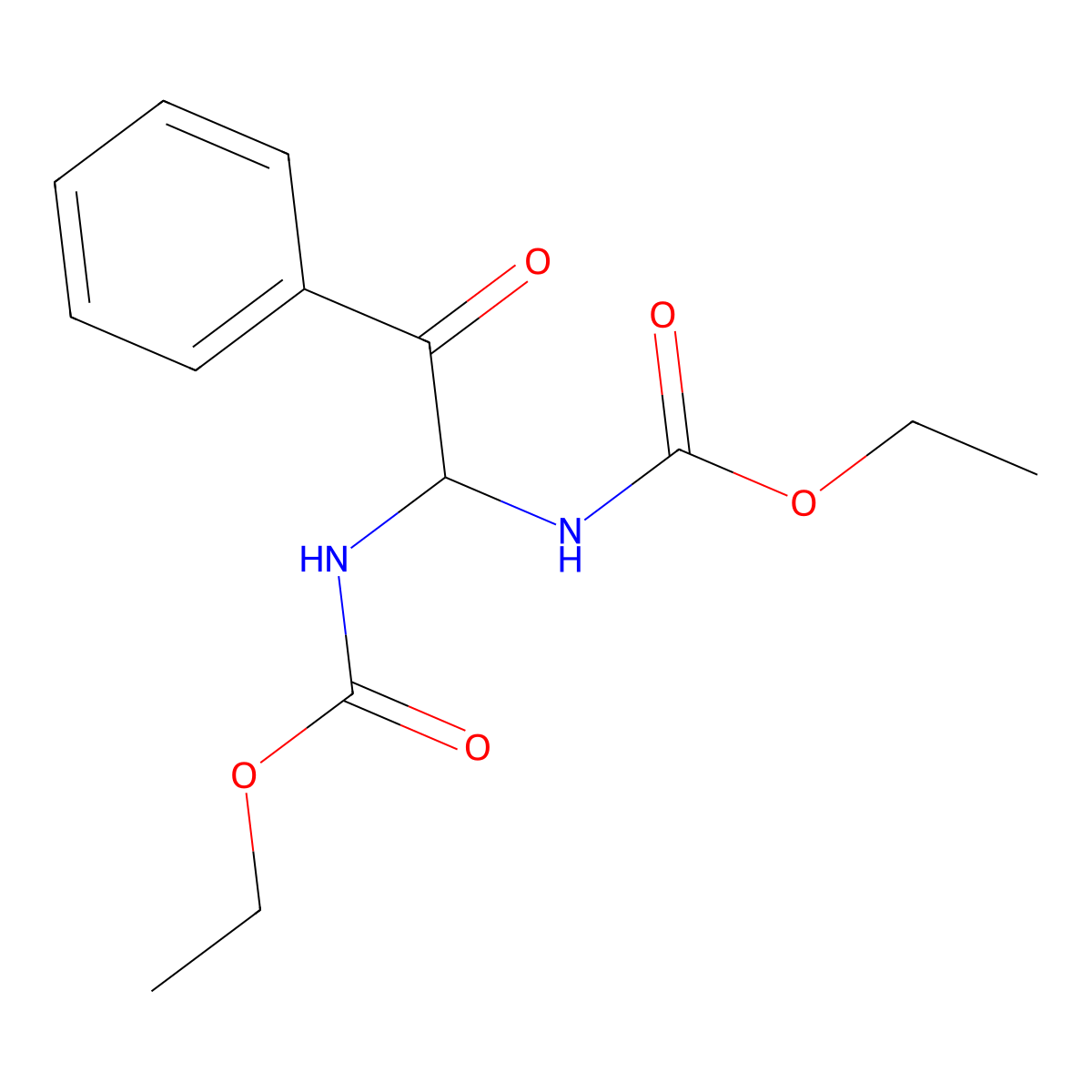 Ethyl 1-[(ethoxycarbonyl)amino]-2-oxo-2-phenylethylcarbamate molecular structure, CAS 66286-38-2