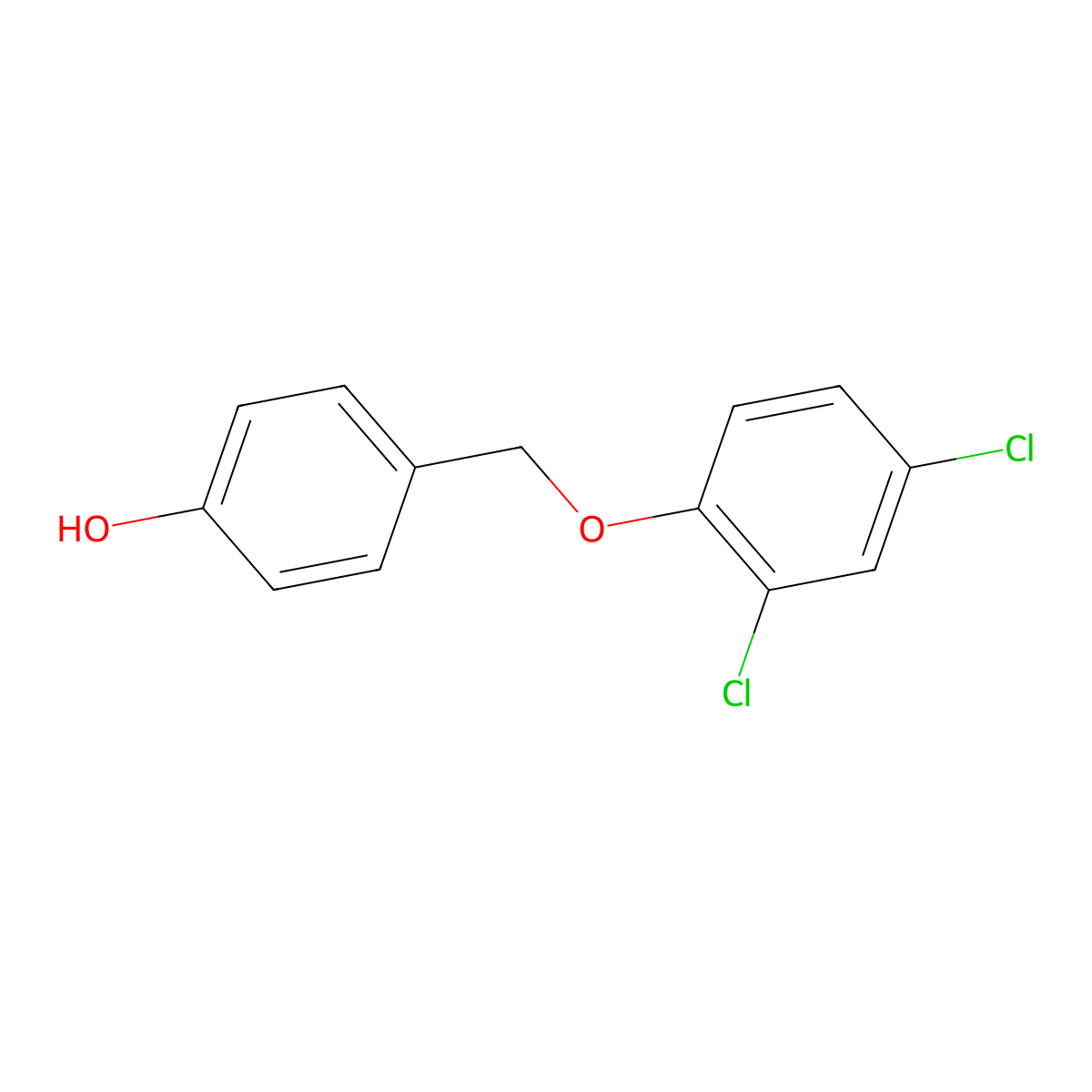 4-[(2,4-Dichlorophenoxy)methyl]phenol molecular structure, CAS 66287-29-4