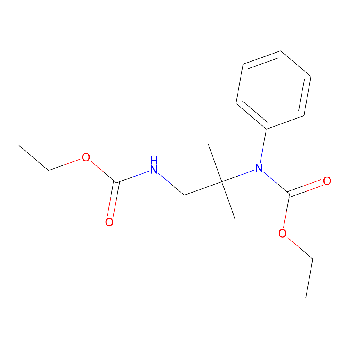 ethyl N-[1-(ethoxycarbonylamino)-2-methylpropan-2-yl]-N-phenylcarbamate molecular structure, CAS 6629-02-3