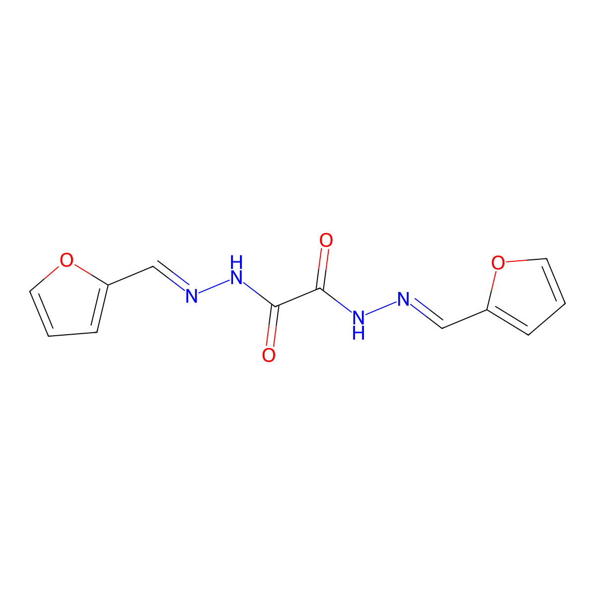 N~1~,N~2~-Bis[(furan-2-yl)methylidene]ethanedihydrazonic acid molecular structure, CAS 6629-08-9