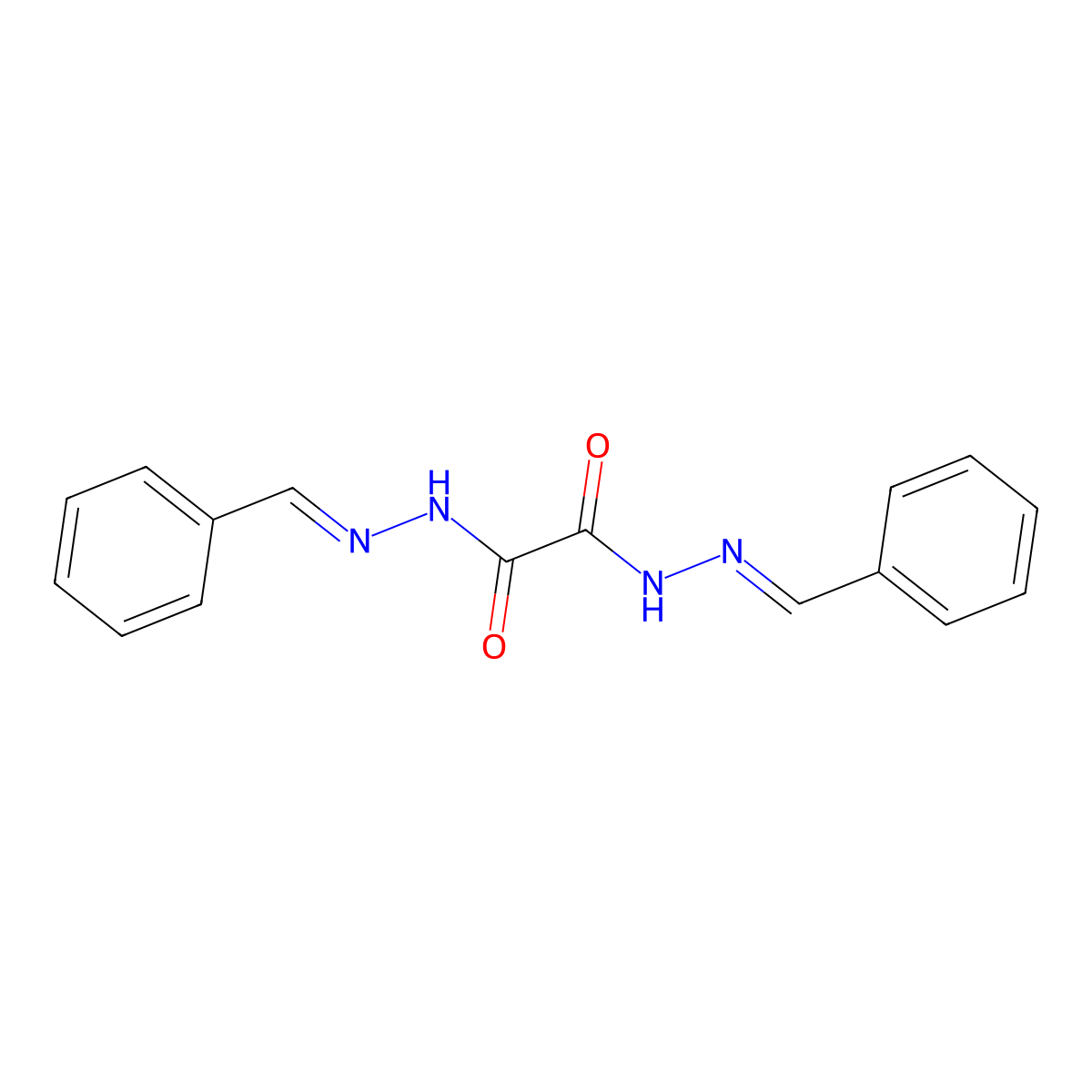 Ethanedioic acid, bis((phenylmethylene)hydrazide) molecular structure, CAS 6629-10-3