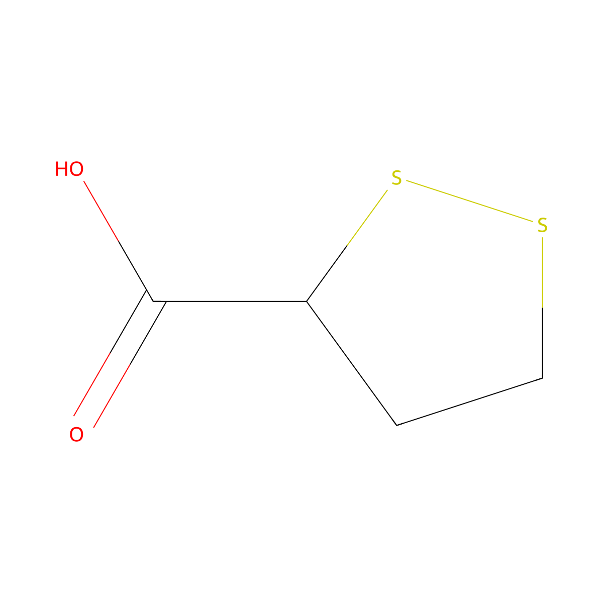 Tetranorlipoic acid molecular structure, CAS 6629-12-5