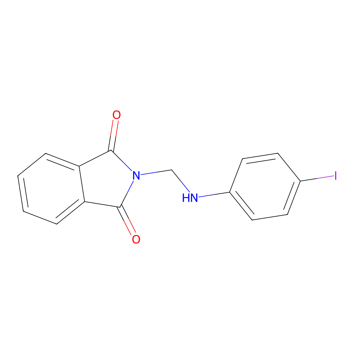 2-[(4-Iodo-phenylamino)-methyl]-isoindole-1,3-dione molecular structure, CAS 6629-41-0