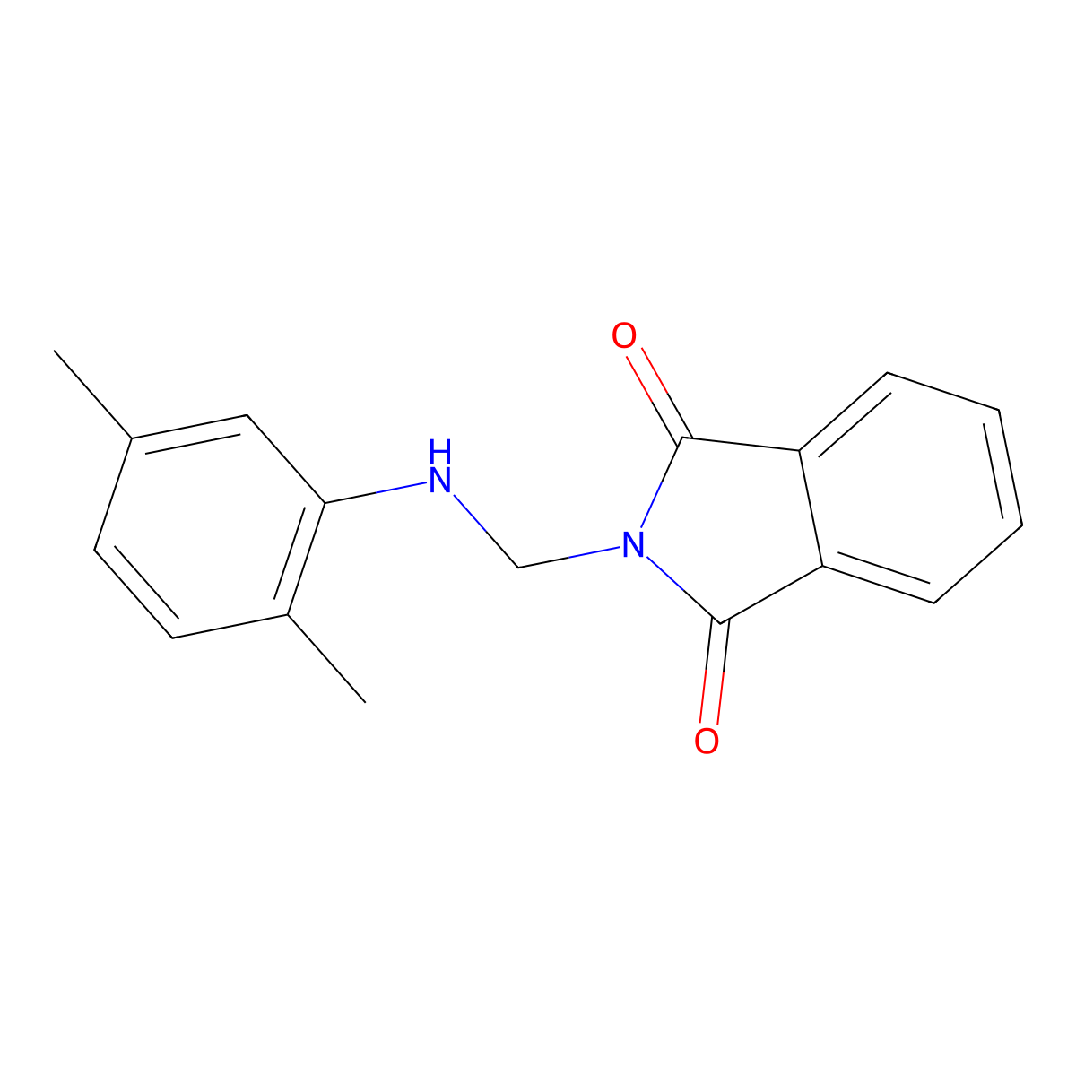 2-[(2,5-Dimethyl-phenylamino)-methyl]-isoindole-1,3-dione molecular structure, CAS 6629-44-3