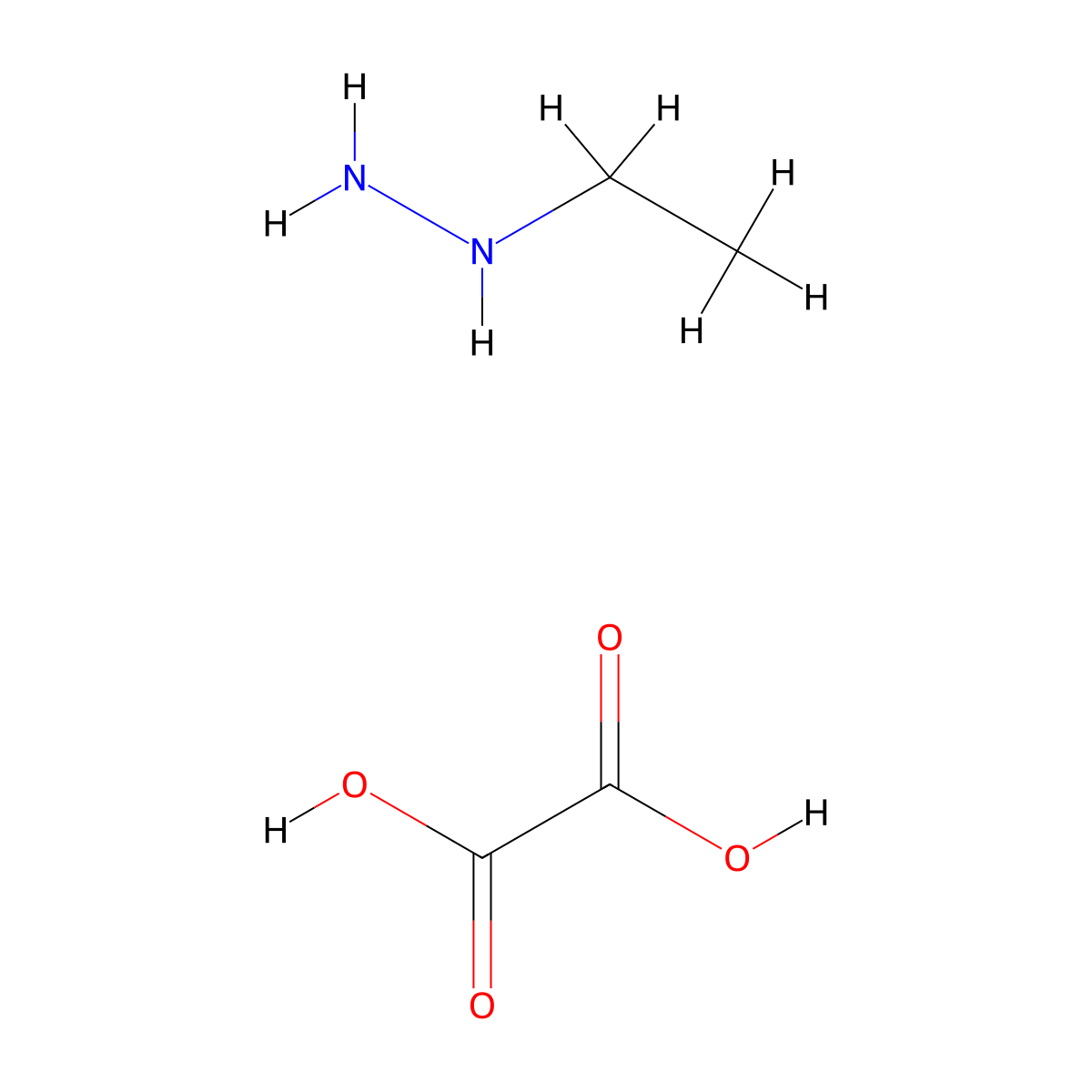 Hydrazine, ethyl-, ethanedioate (1:1) molecular structure, CAS 6629-60-3