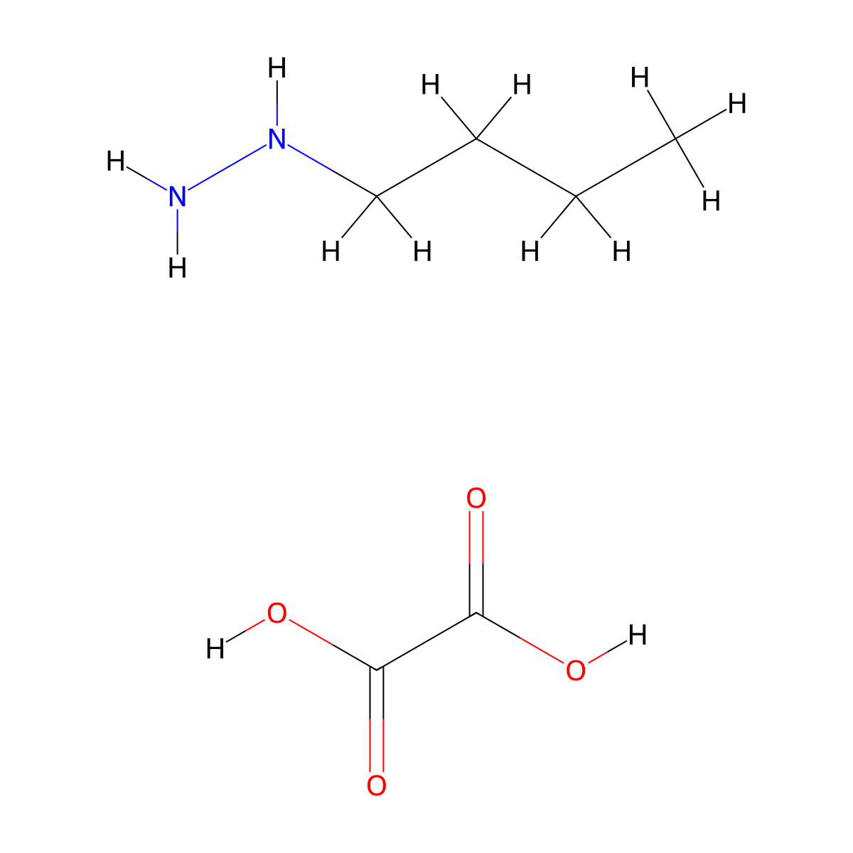 Butylhydrazine oxalate molecular structure, CAS 6629-62-5