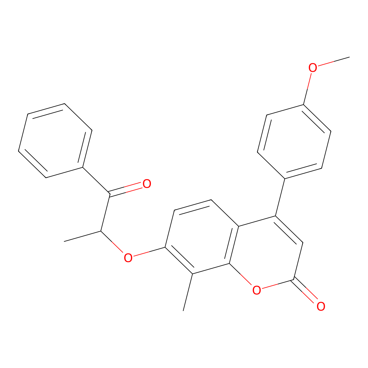 4-(4-Methoxyphenyl)-8-methyl-7-[(1-oxo-1-phenylpropan-2-yl)oxy]-2H-1-benzopyran-2-one molecular structure, CAS 6629-84-1