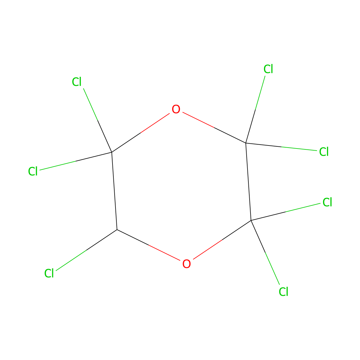 2,2,3,3,5,5,6-Heptachloro-1,4-dioxane molecular structure, CAS 6629-96-5
