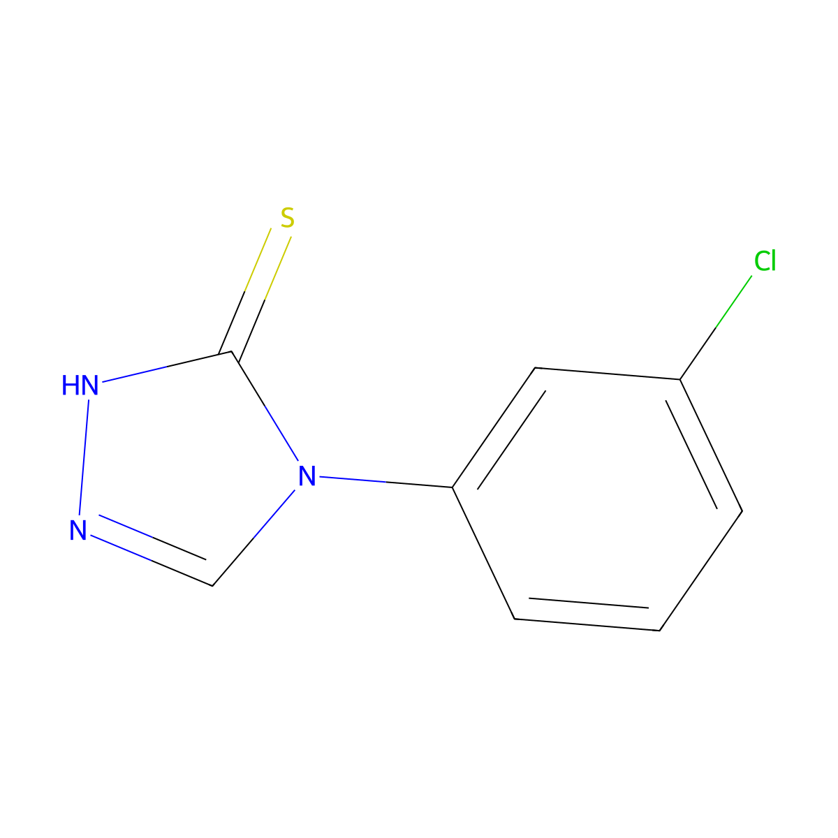 4-(3-chlorophenyl)-4H-1,2,4-triazole-3-thiol molecular structure, CAS 66297-55-0