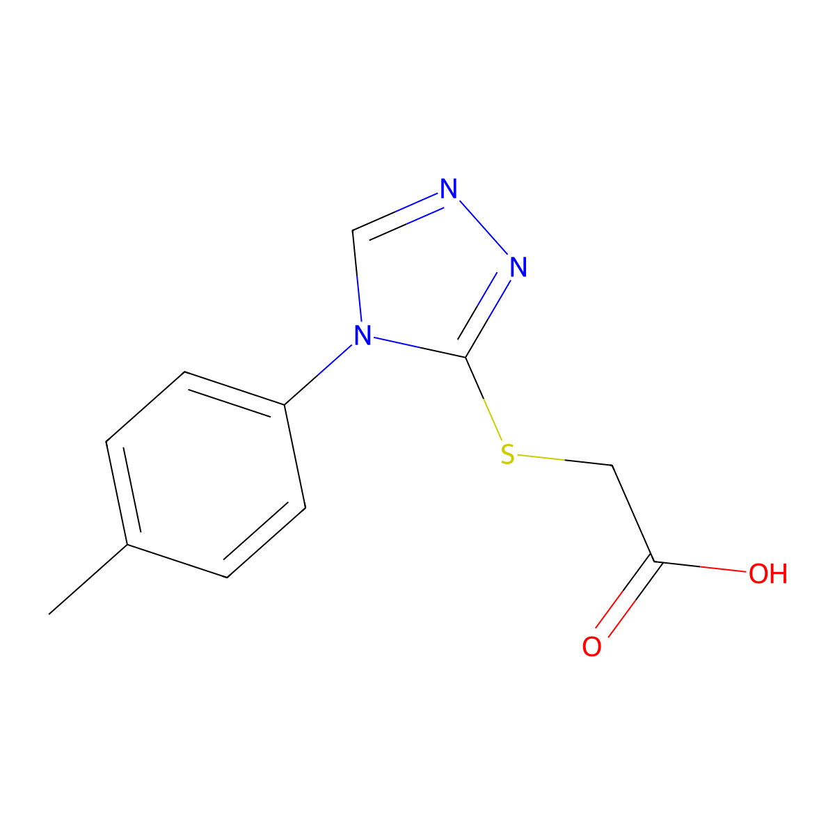 {[4-(4-methylphenyl)-4H-1,2,4-triazol-3-yl]thio}acetic acid molecular structure, CAS 66297-64-1