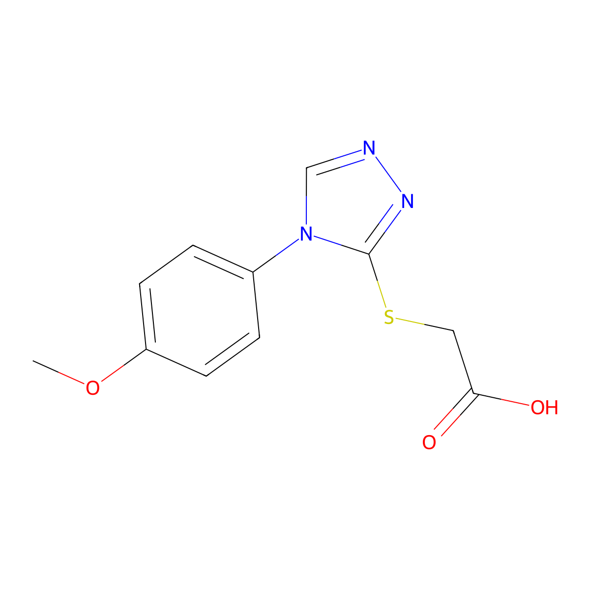 {[4-(4-methoxyphenyl)-4H-1,2,4-triazol-3-yl]thio}acetic acid molecular structure, CAS 66297-67-4