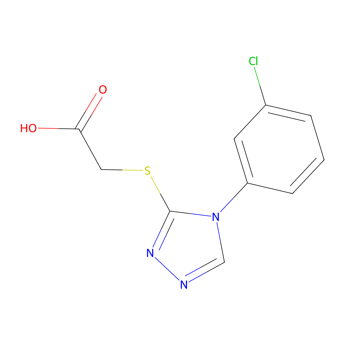 {[4-(3-chlorophenyl)-4H-1,2,4-triazol-3-yl]thio}acetic acid molecular structure, CAS 66297-69-6