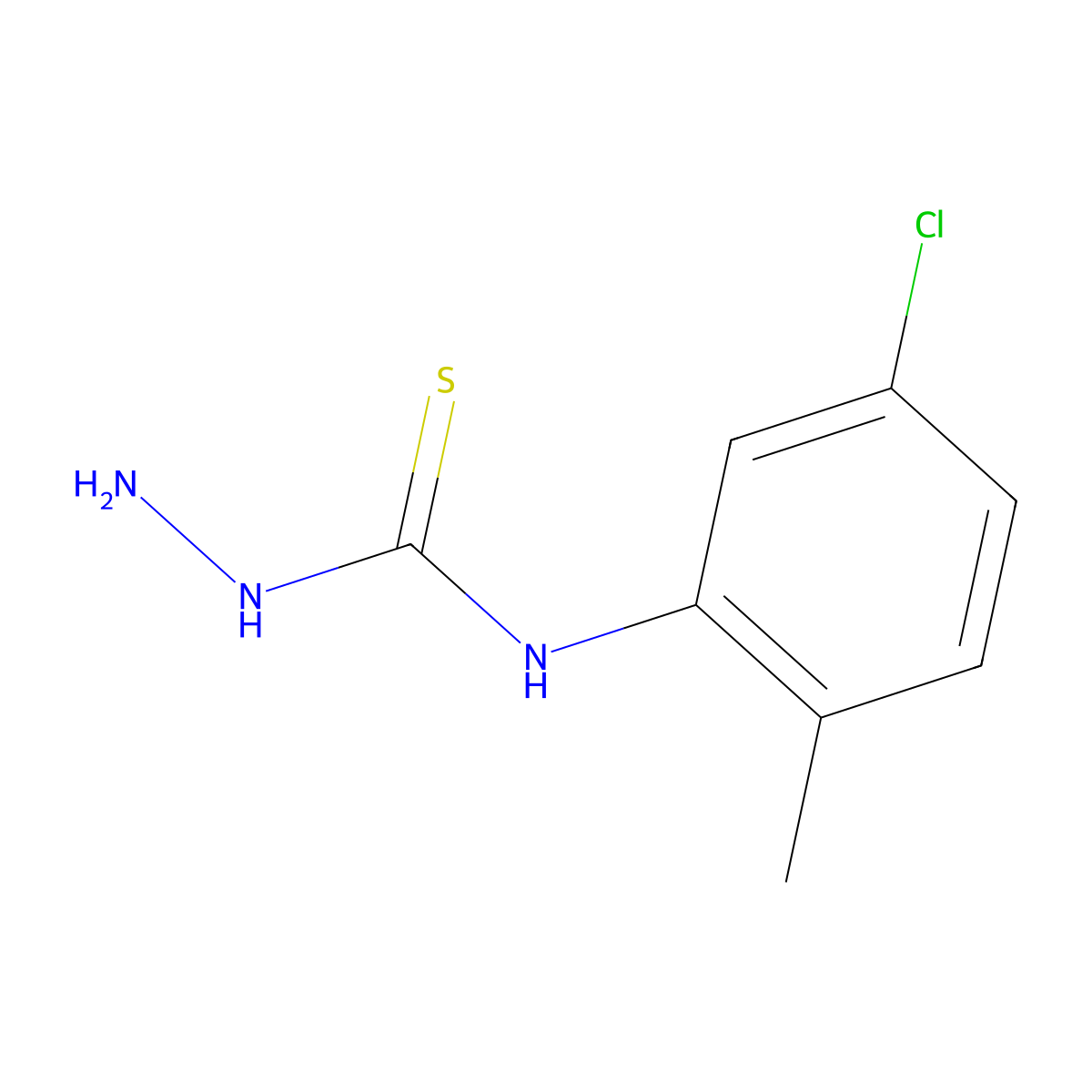 N-(5-Chloro-2-methylphenyl)hydrazinecarbothioamide molecular structure, CAS 66298-10-0