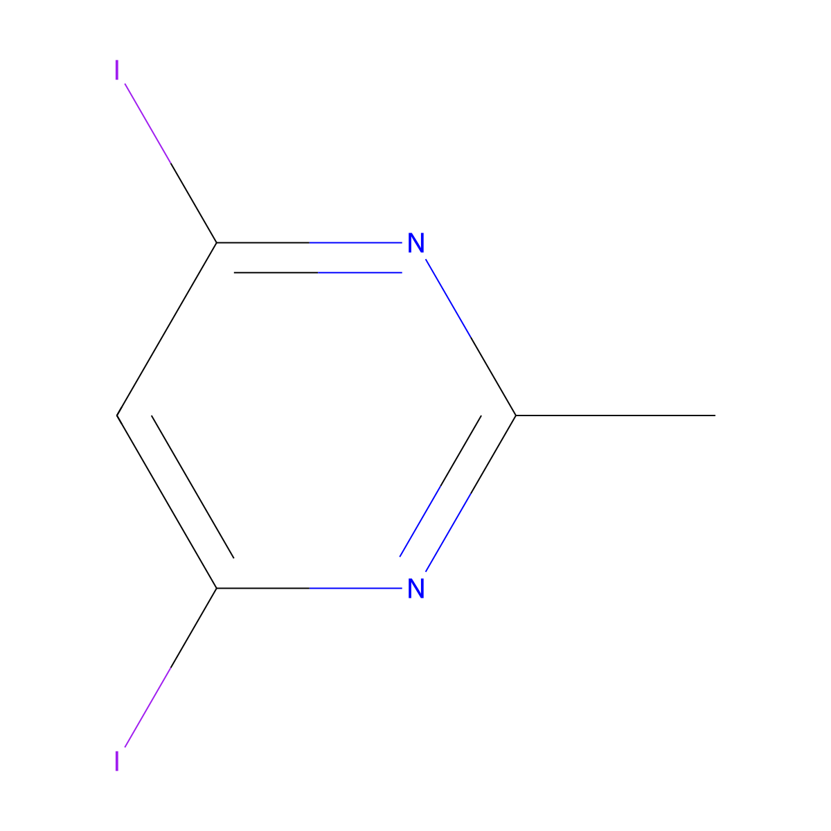 4,6-Diiodo-2-methylpyrimidine molecular structure, CAS 66298-49-5