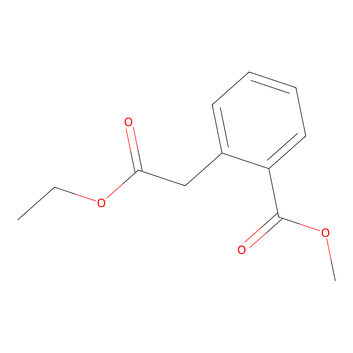 Ethyl 2-methoxycarbonylphenylacetate molecular structure, CAS 66298-58-6