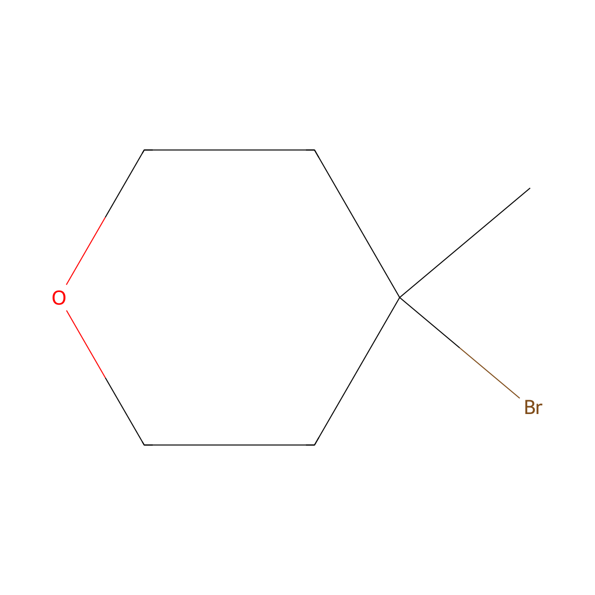 4-Bromo-4-methyloxane molecular structure, CAS 66299-88-5