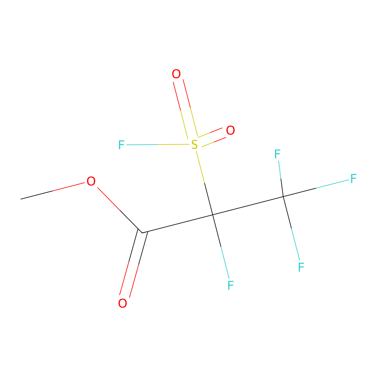 Methyl 2,3,3,3-tetrafluoro-2-(fluorosulfonyl)propanoate molecular structure, CAS 663-78-5