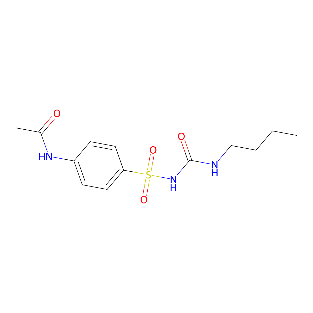 Acetylcarbutamide molecular structure, CAS 6630-00-8