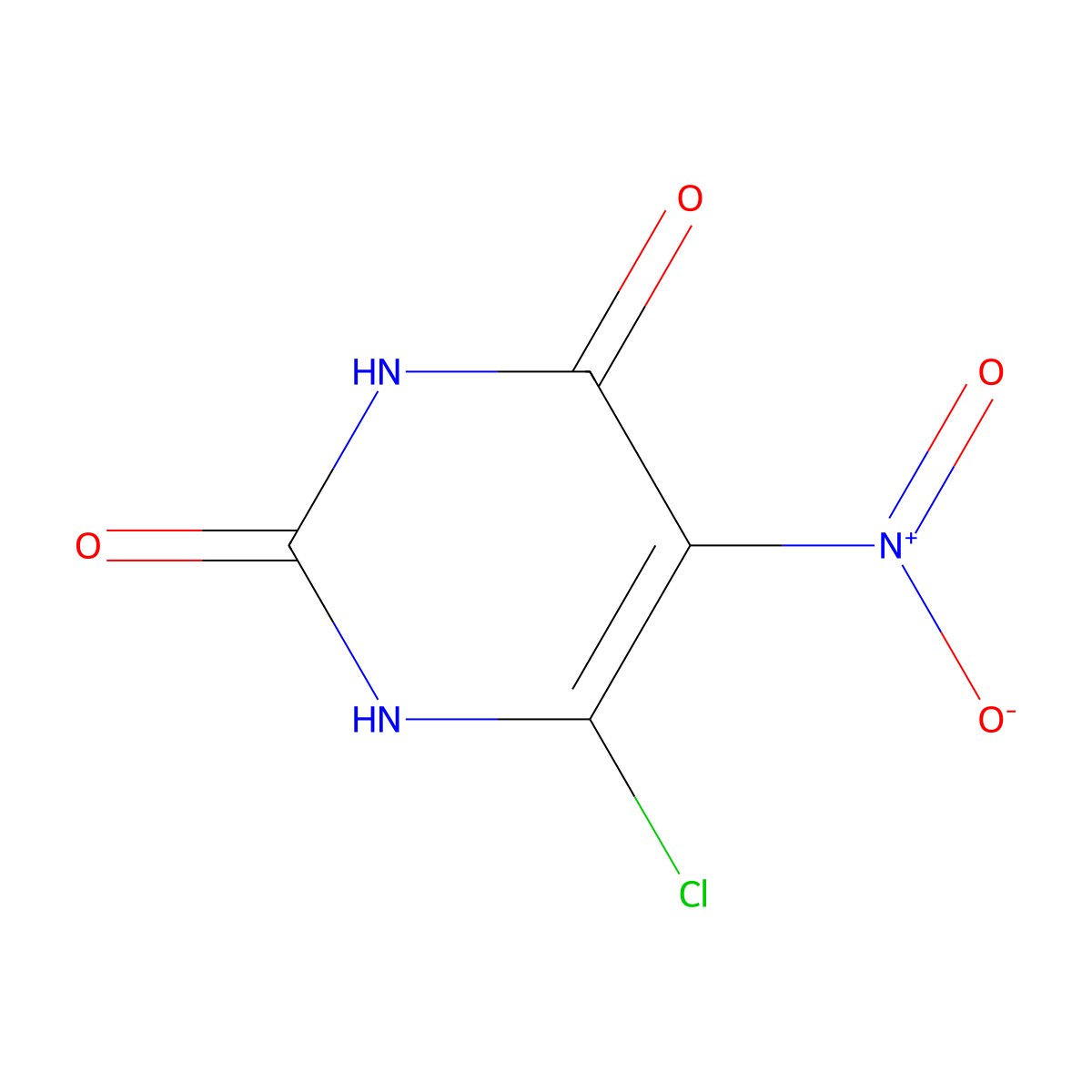 6-Chloro-5-nitropyrimidine-2,4-diol molecular structure, CAS 6630-30-4
