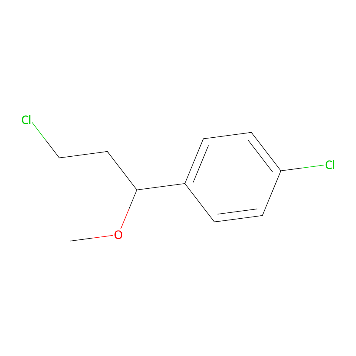 1-Chloro-4-(3-chloro-1-methoxypropyl)benzene molecular structure, CAS 6630-41-7