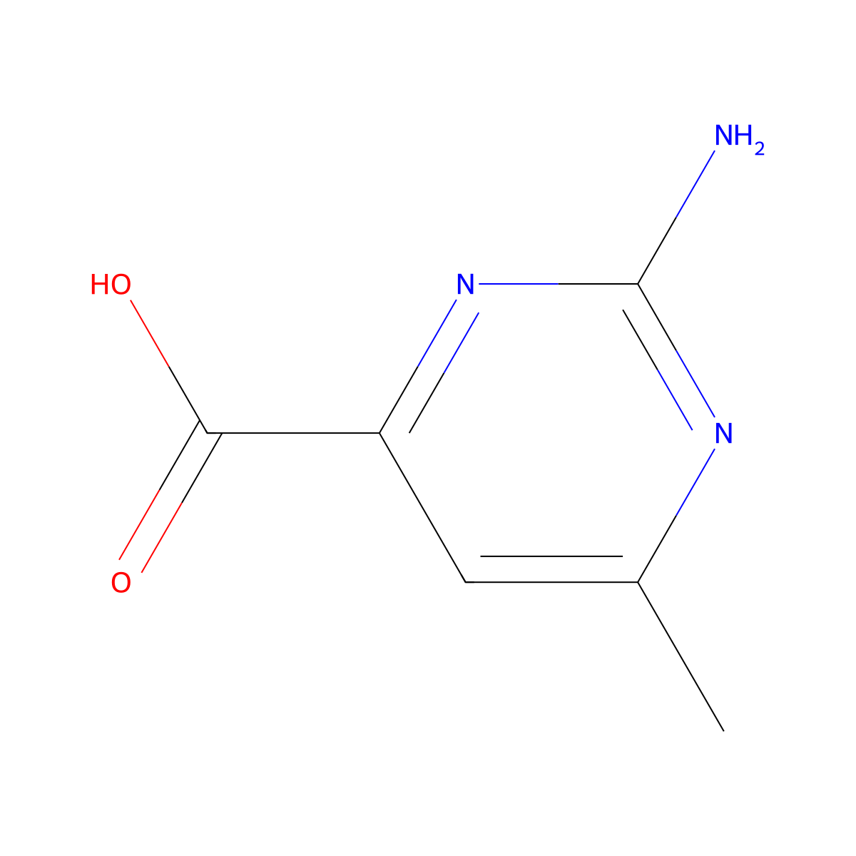 2-Amino-6-methylpyrimidine-4-carboxylic acid molecular structure, CAS 6630-66-6