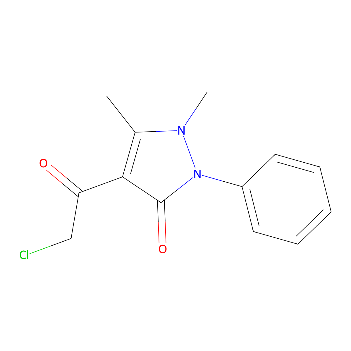 4-(2-Chloroacetyl)-antipyrine molecular structure, CAS 6630-73-5